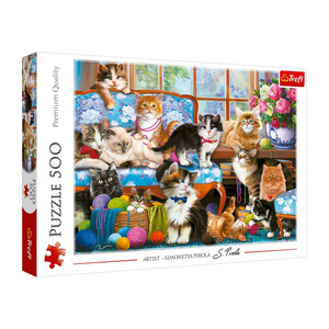 Wooden Toys 1: Trefl 500pc Puzzle - Cat Family