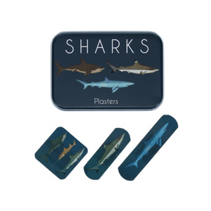 Wooden Toys 1: Rex London - Sharks Plasters In A Tin (Pack Of 30)