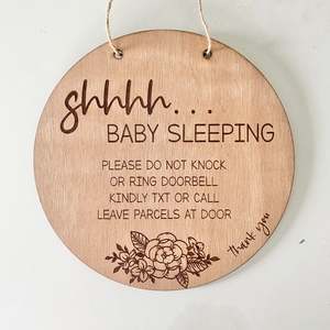 Shed House Signs: Shhh baby sleeping