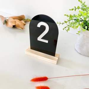 Table Numbers: Black Acrylic Table Numbers