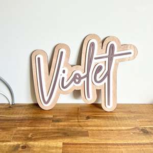 Name Plaques: The Violet Name Plaque triple layer