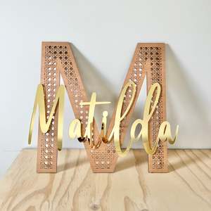 Name Plaques: Rattan Letter Name plaque