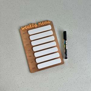Weekly Menu Planner Wood/Acrylic