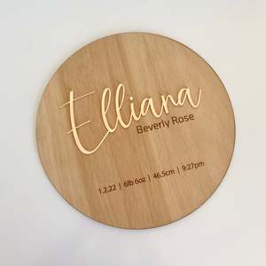 Birth: The Huxley birth announcement plaque