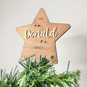 Christmas Decor: Wooden Christmas Tree Topper