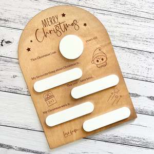 Letter to Santa in wood