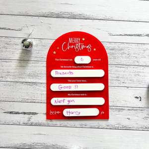 Christmas Decor: Letter to Santa in acrylic