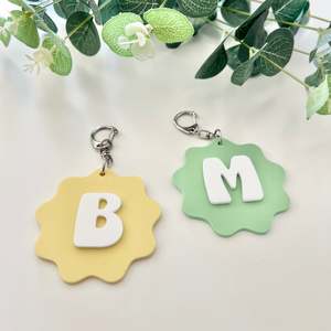 Pastel initial Bag tags