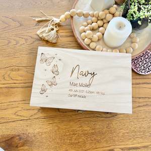 The Sophia birth details keepsake box