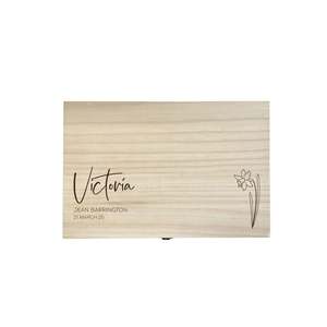 Little Ones Keepsake Boxes: Birth Flower birth details keepsake box