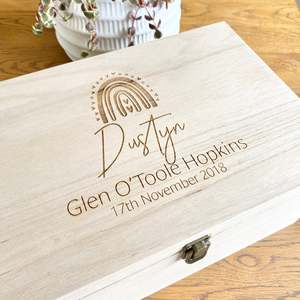The Rainbow birth details keepsake box