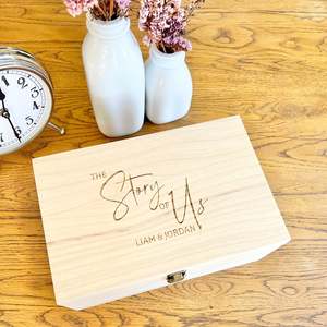 Couples Keepsake Boxes: The story of us keepsake box