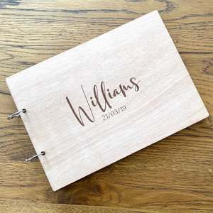 Surname Guest Book Wood