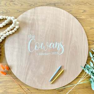 Guest Books Boards: Guest book signing board in wood - with decal