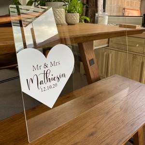 Guest book signing board - heart