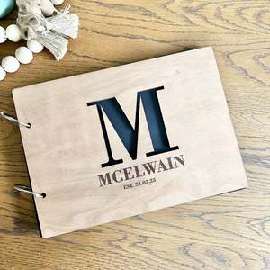 Guest Books Boards: Initial cut out Guest Book