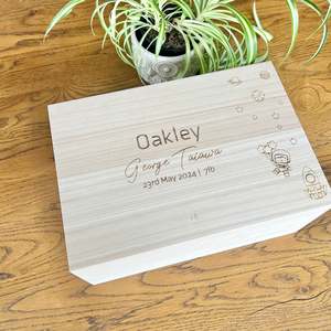 Little Ones Keepsake Boxes: The Spaceman birth details keepsake box