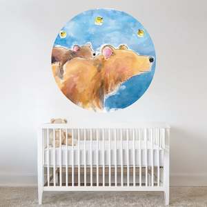 Childrens Wall Decals: Bear & baby cub