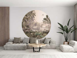 Childrens Wall Decals: Leopard Landscape - Sepia Dot