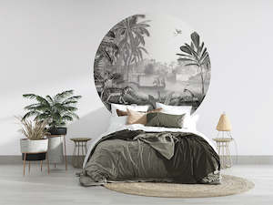 Childrens Wall Decals: Leopard Landscape - B&W Dot