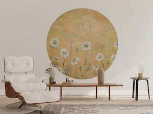 Childrens Wall Decals: Dazzling Daisies - Yellow Dot