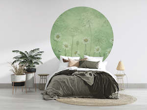 Childrens Wall Decals: Dazzling Daisies - Green Dot