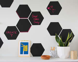 Blackboards: Hexagon Blackboard Wall Decals