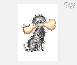 Prints: Hairy Maclary Sitting with a Bone Art Print