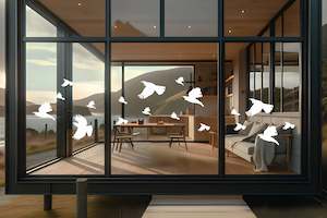 Window Decals: Window Strike Flying Tui Decals