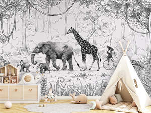 Murals: Animal Parade - Black