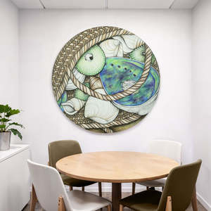Pāua Shells and Kete Acoustic Wall Art