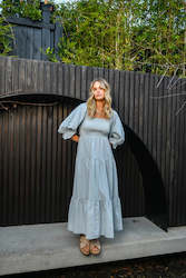 Standard Collection: ADELAIDE MIDI DRESS - SAGE GINGHAM