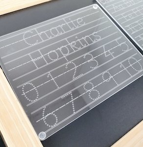Products: ABC or 123 Tracing Board, Personalised Alphabet Educational Resource - Yours+Mine