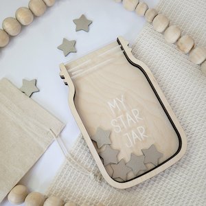 Wooden Reward Jar with Stars - Yours+Mine