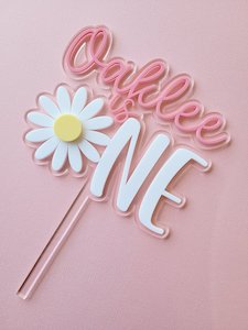 Products: Custom Acrylic Cake Topper - Yours+Mine