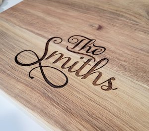 Products: Personalised Engraved Wooden Serving Board - Yours+Mine