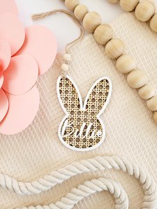 Personalised Rattan Bunny Easter basket tags - Yours+Mine
