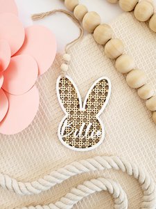 Products: Personalised Rattan Bunny Easter basket tags - Yours+Mine