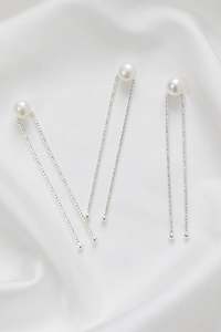 Freshwater Pearl Hair Pins- Silver