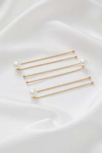 Freshwater Pearl Hair Pins - Gold