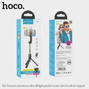 Phone Holder Stander: Premium Selfie Stick w/ Camera Mount, Tripod, LED Light (K15)