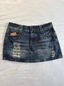 00’s JuFu denim mini skirt | Size 8-10