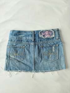 Skirts: 00’s Embroidered denim mini skirt | Size 8