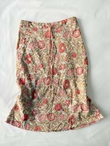 00’s Linen floral midi skirt | Size 6