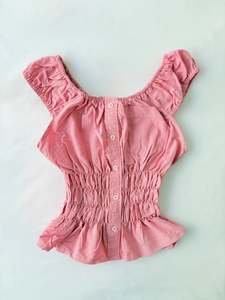 00’s Pink milkmaid top | Size 12