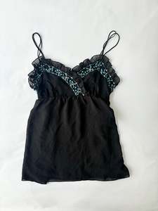 Tops: 00’s Teal beaded Japanese cami | Size 10