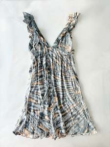00’s Ruffle tie dye mini dress | Size 8-10