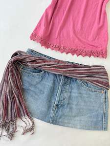 Accessories: 00’s Purple striped glitter scarf