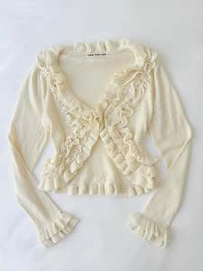 00’s Cream ruffle cardigan | Size medium
