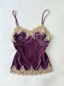 00’s Cecil McBee purple velvet cami | Size 10